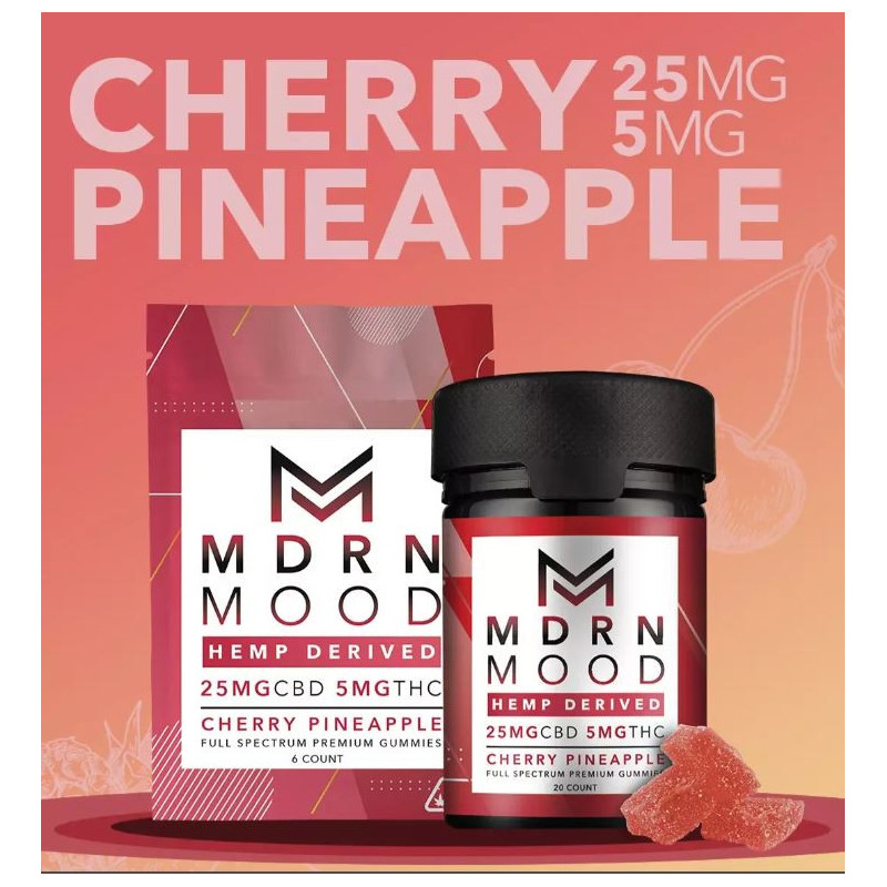 Sachet 6 Gummies MDRN MOOD CBD & THC - CHERRY PINEAPPLE – 5 mg