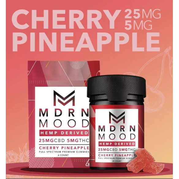 Sachet 6 Gummies MDRN MOOD CBD & THC - CHERRY PINEAPPLE – 5 mg
