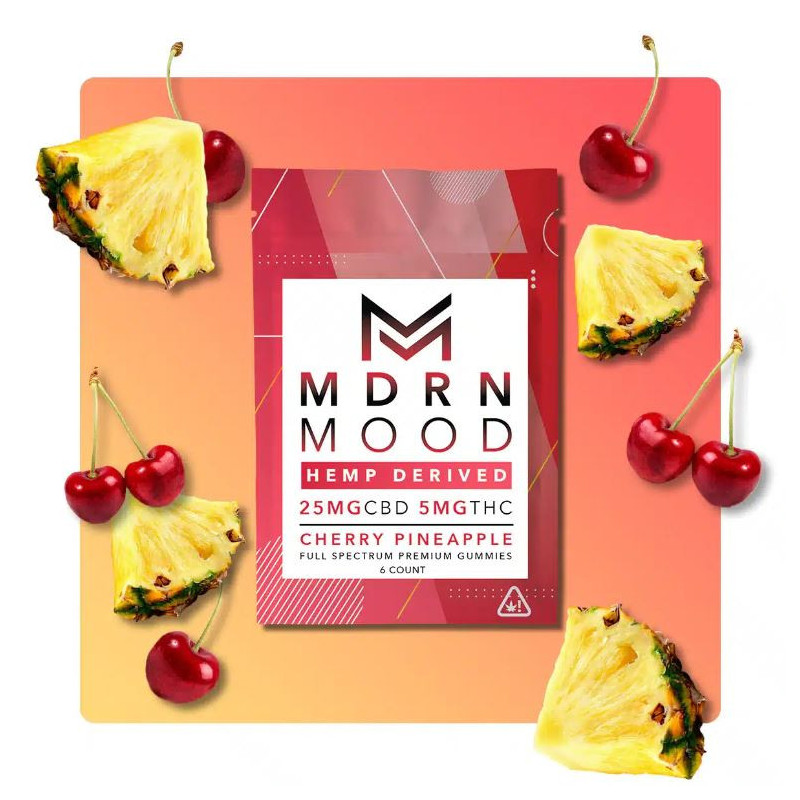 Sachet 6 Gummies MDRN MOOD CBD & THC - CHERRY PINEAPPLE – 5 mg