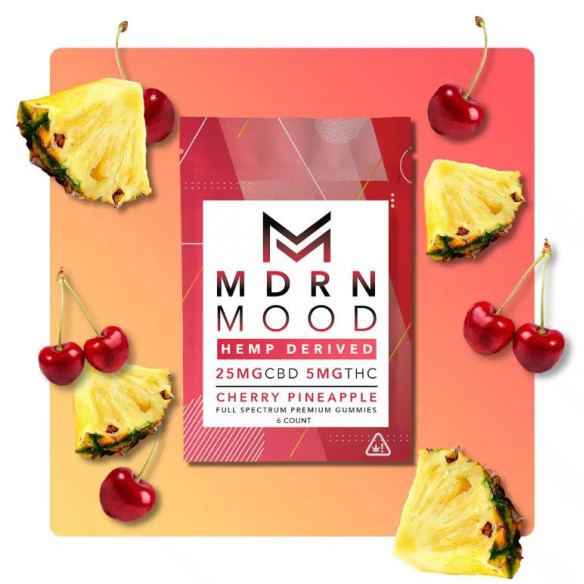 Sachet 6 Gummies MDRN MOOD CBD & THC - CHERRY PINEAPPLE – 5 mg