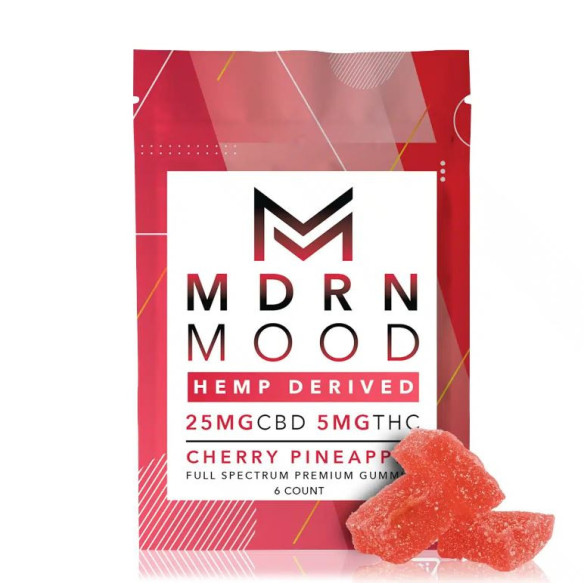 Sachet 6 Gummies MDRN MOOD CBD & THC - CHERRY PINEAPPLE – 5 mg