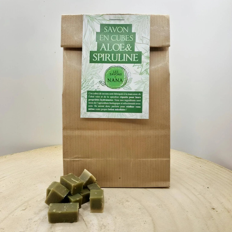 Savon Aloe & Spiruline en cubes Les Savons de Nana