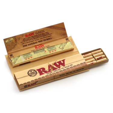 Feuilles longues slim RAW + filtres pré roulés | Taverne CBD